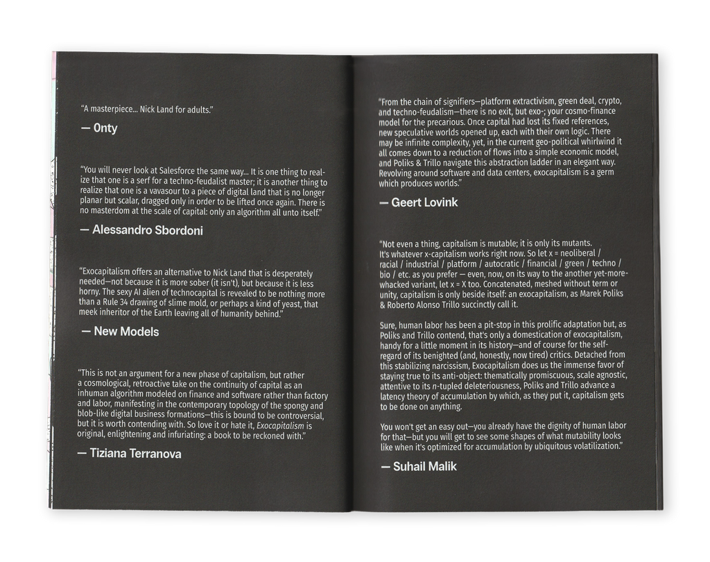 Exocapitalism: Economies with absolutely no limits (2025) by Marek Poliks & Roberto Alonso Trillo